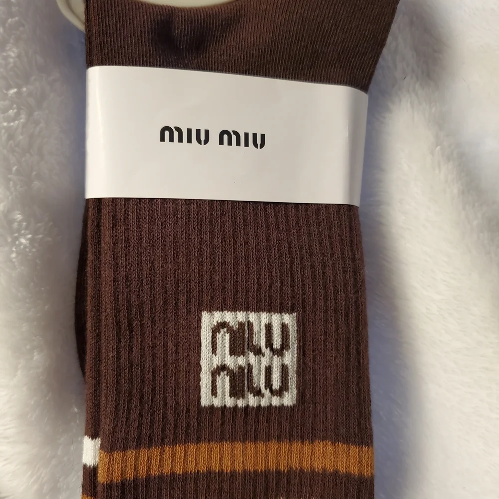 Brown & White Striped Socks Women size 7-9